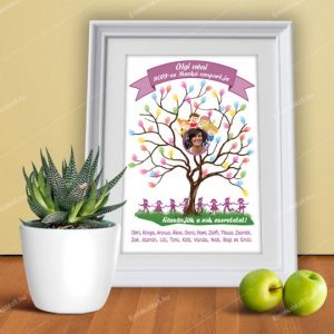 Óvónő/Tanár(nő) búcsúztató poszter - Ujjlenyomatfa